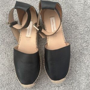 See by Chloe Black Leather Espadrille Sandals